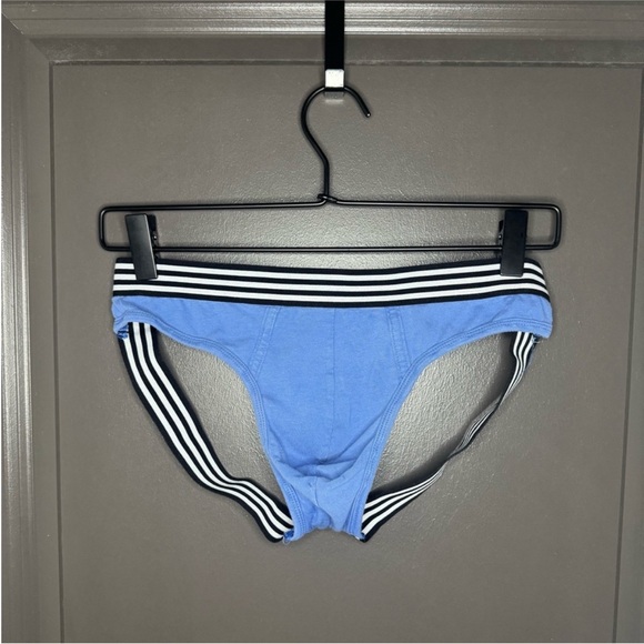 🔥🔥 ASOS DESIGN Blue Jockstrap | Contrasting Stripes | M | Athletic Underwear - Picture 1 of 10